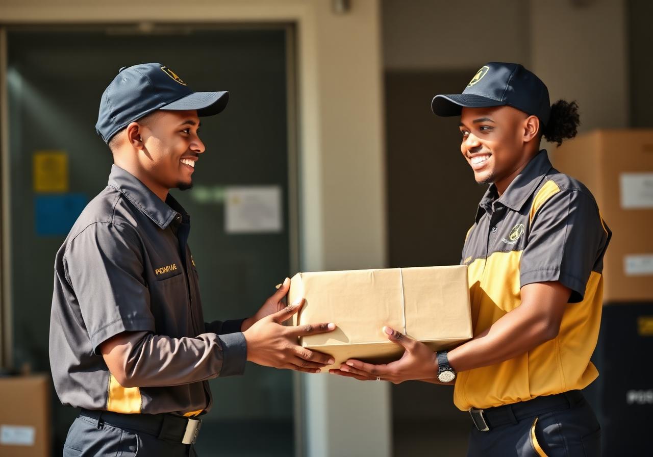 Professional MGB SWIFT team handling a delivery